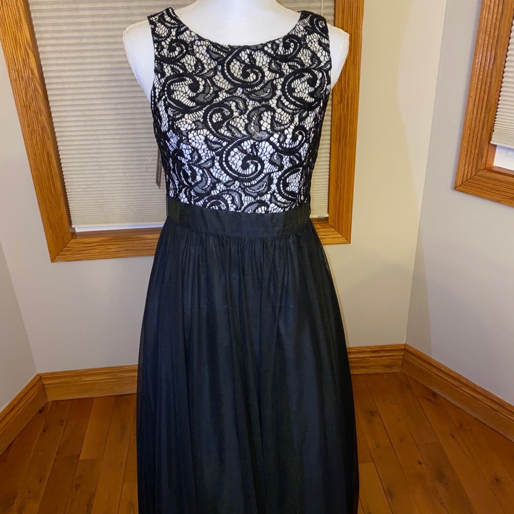 BRAND NEW - Black Lace and Tulle Gown